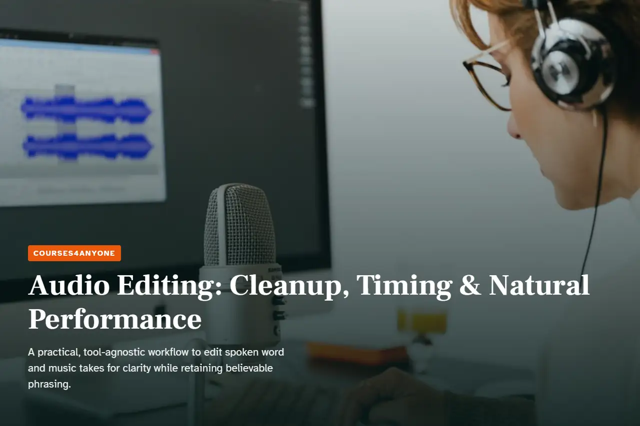 Audio Editing: Cleanup, Timing & Natural Performance