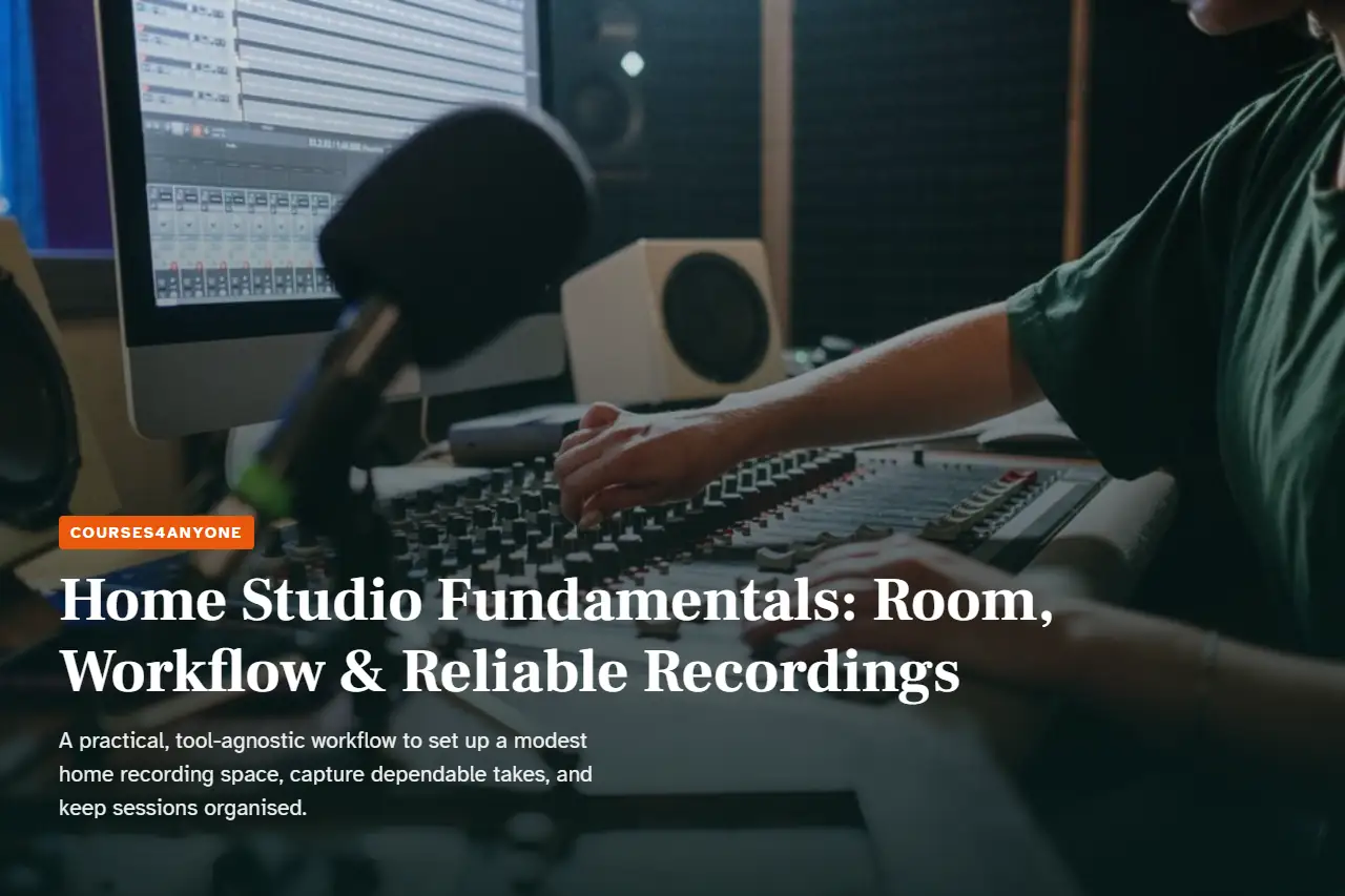 Home Studio Fundamentals: Room, Workflow & Reliable Recordings