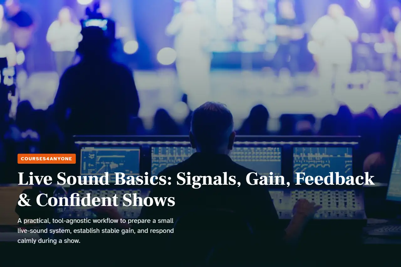 Live Sound Basics: Signals, Gain, Feedback & Confident Shows