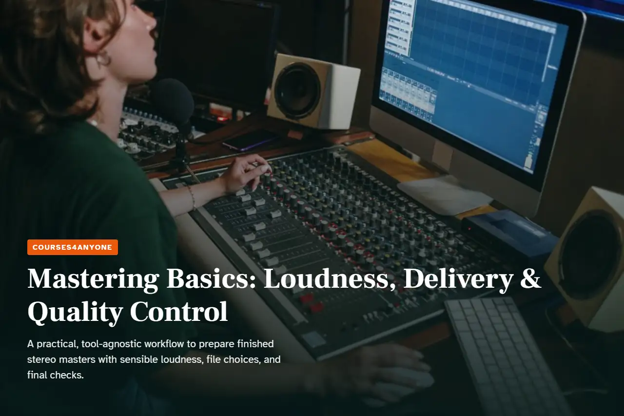 Mastering Basics: Loudness, Delivery & Quality Control