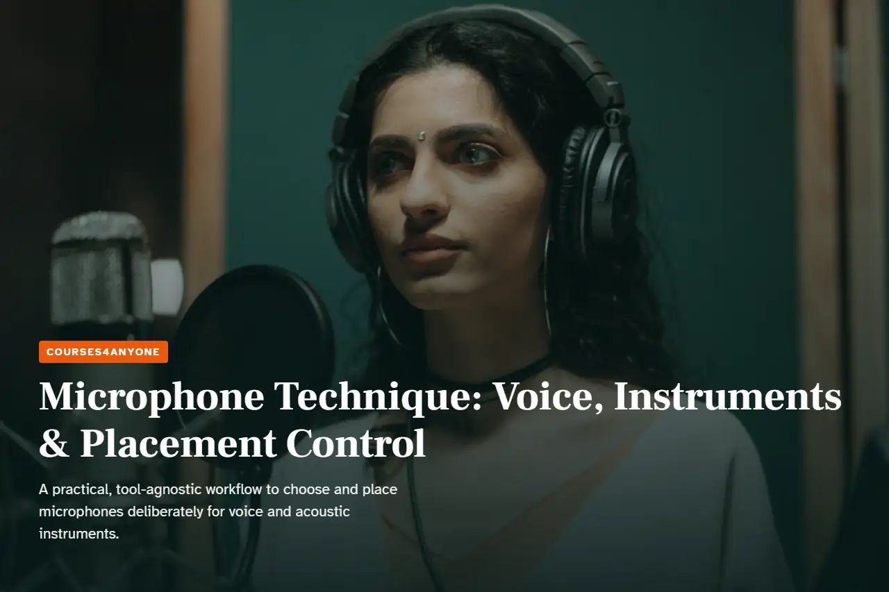 Microphone Technique: Voice, Instruments & Placement Control
