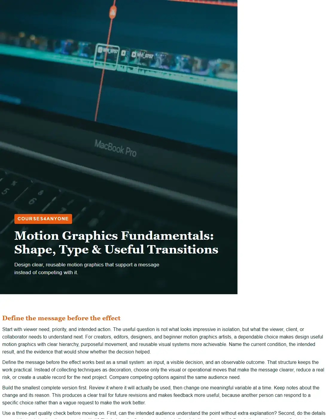 Preview of Motion Graphics Fundamentals: Shape, Type & Useful Transitions