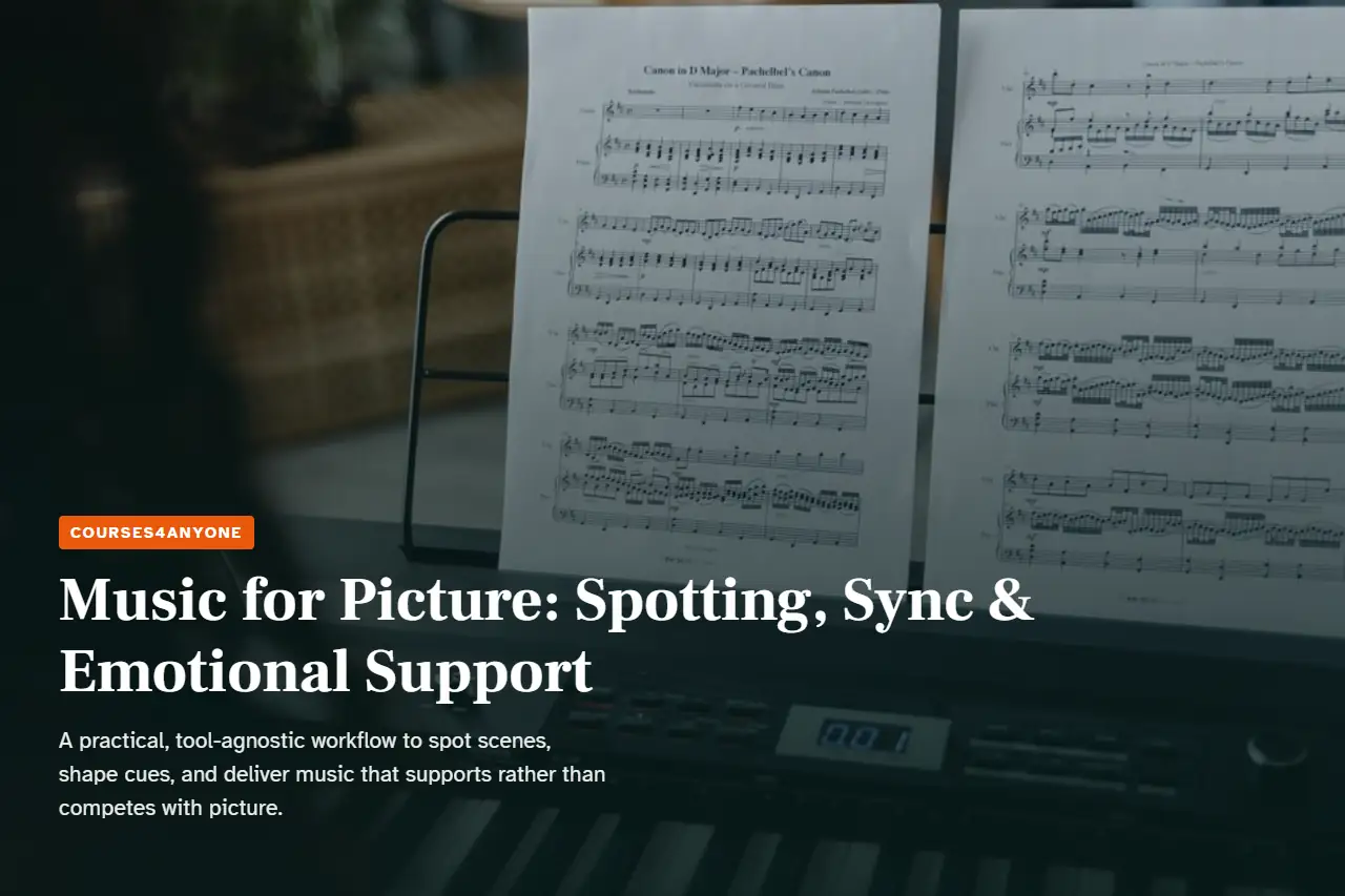 Music for Picture: Spotting, Sync & Emotional Support